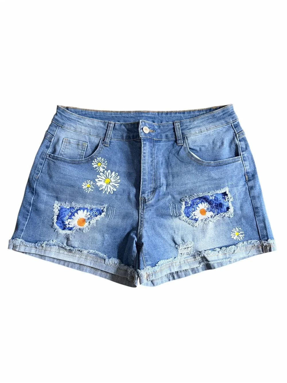 Denim Daisy Patch Women's Shorts